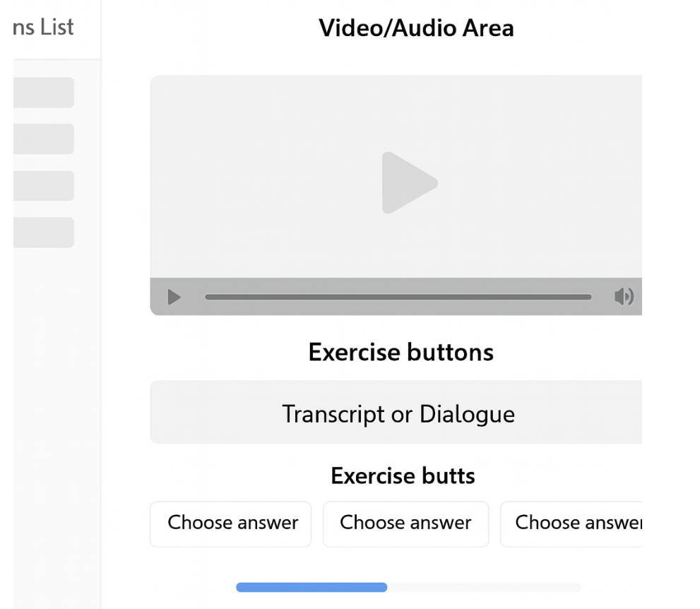 Lesson interface screenshot